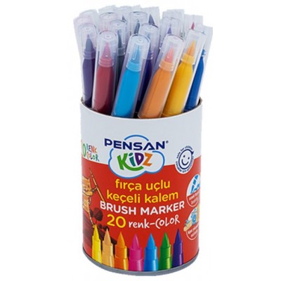 Pensan - Kidz Fırça Uçlu Keçeli Kalem / 20'li