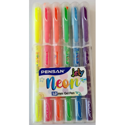 Pensan - Neon Jel Kalem Seti Jely / 6'lı