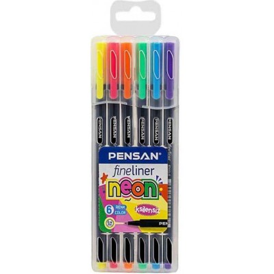Pensan - Fineliner 6300 Neon / 6'lı