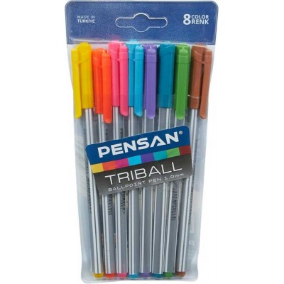 Pensan - Triball Tükenmez Kalem Seti / 8 renk