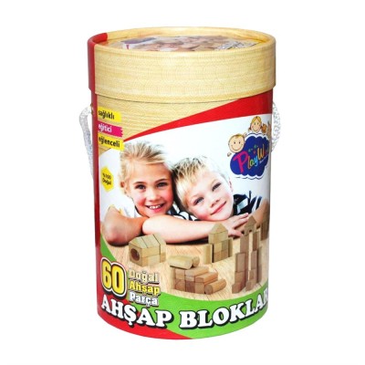 Ahşap Doğal Bloklar / 60 Parça