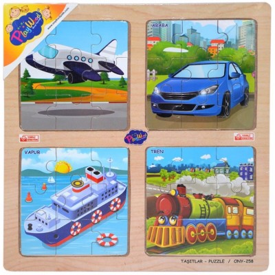 Ahşap Eğitici 4'lü Puzzle 30x30
