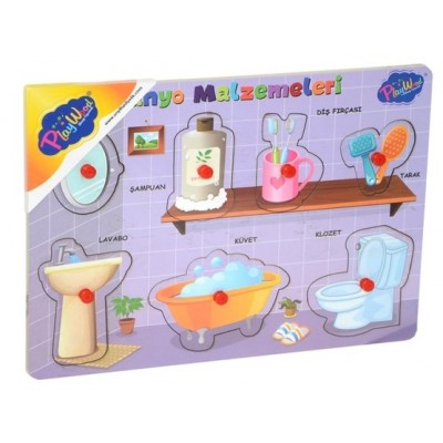Ahşap Tutmalı Banyo Malzemeleri Puzzle