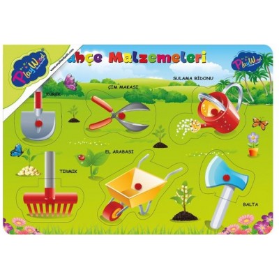 Ahşap Tutmalı Bahçe Malzemeleri Puzzle