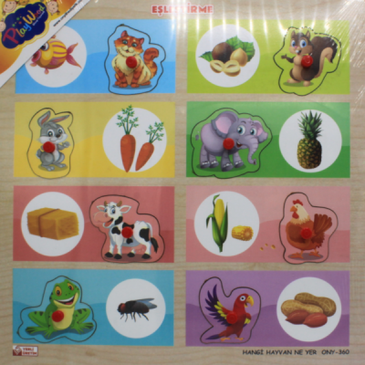 Ahşap Büyük Boy Tutmalı Hangi Hayvan Ne Yer? Puzzle