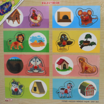 Ahşap Büyük Boy Tutmalı Hangi Hayvan Nerede Yaşar Puzzle