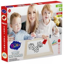 Ahşap Çift Taraflı Tablet Yazı Tahtası