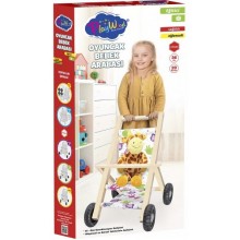 Kutuda Ahşap Oyuncak Bebek Arabası