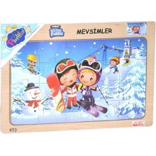 Ahşap Eğitici Puzzle / Mevsimler