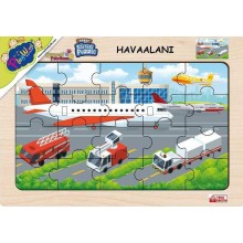 Ahşap Eğitici Puzzle / Havaalanı