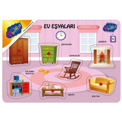 Ahşap Tutmalı Ev Eşyaları Puzzle