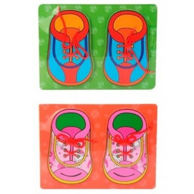 Ahşap Eğitici Puzzle / Ayakkabı Bağlama