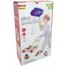 Kutuda Ahşap Eğitici Bloklu Araba