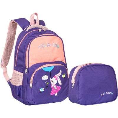 İlkokul Beslenmeli Sırt Çantası - Mor Tavşan