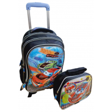 Arabalar - Çekçekli Beslenmeli Takım Okul Çantası