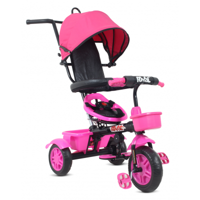 Ebeveyn Kontrollü Tenteli 3 Tekerlekli Bisiklet - Pembe