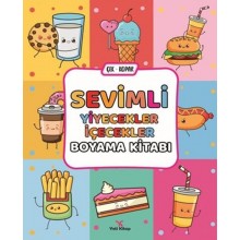 Sevimli Yiyecekler - İçecekler Boyama Kitabı