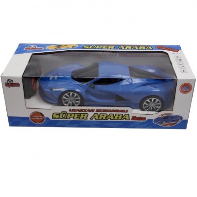 Uzaktan Kumandalı Full Fonksiyon 1:16 Şarjlı Işıklı Süper Araba Extra-MAVİ