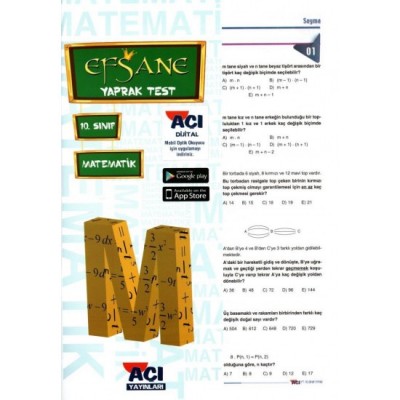 10. Sınıf Matematik Efsane Çek Kopart Yaprak Test