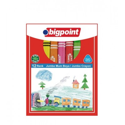 Bigpoint Jumbo Üçgen Mum Boya 12 li