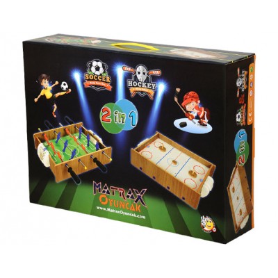 Ahşap Hokey Ve Masa Maçı Oyunu(2'si 1 arada)