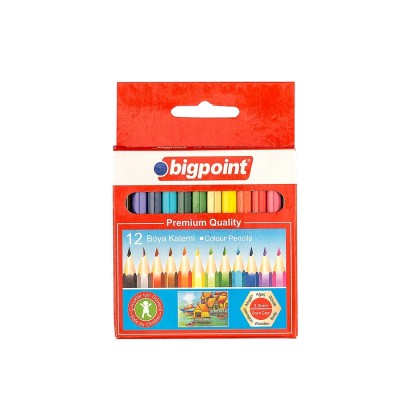 Bigpoint Kuru Boya Kalemi 12 Renk Yarım Boy