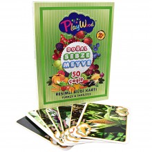 PlayWood Eğitici Resimli Bilgi Kartı Doğal Sebze Meyve