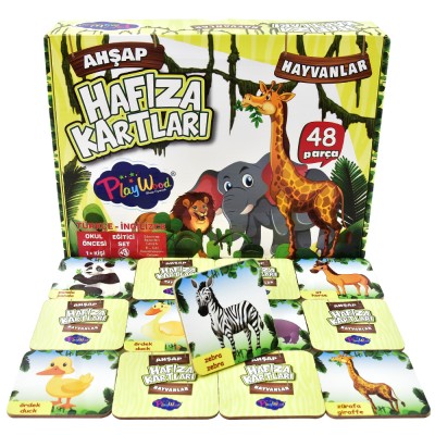 Ahşap Eğitici Hafıza Kartları / Hayvanlar