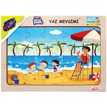 Ahşap Eğitici Puzzle / Yaz Mevsimi
