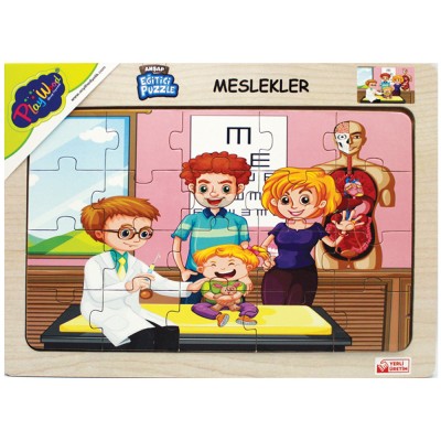 Ahşap Eğitici Puzzle / Meslekler