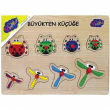 Ahşap Tutmalı Büyükten Küçüğe Puzzle