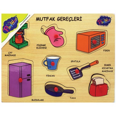 Ahşap Tutmalı Mutfak Gereçleri Puzzle