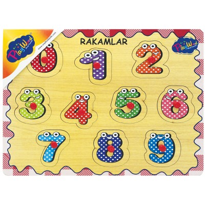 Ahşap Tutmalı Rakamlar Puzzle