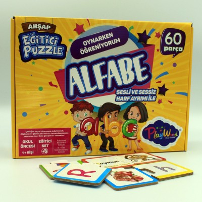 Ahşap Eğitici Kutulu Puzzle / Alfabe