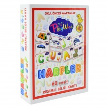 Playwood Eğitici Resimli Bilgi Kartı Harfler