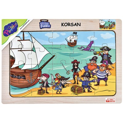 Ahşap Eğitici Puzzle / Korsan