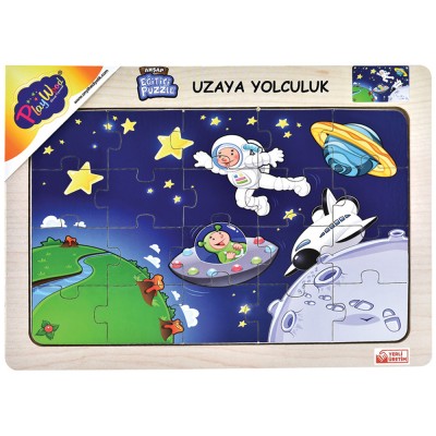 Ahşap Eğitici Puzzle / Uzaya Yolculuk