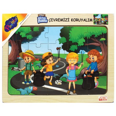Ahşap Eğitici Puzzle / Çevremizi Koruyalım