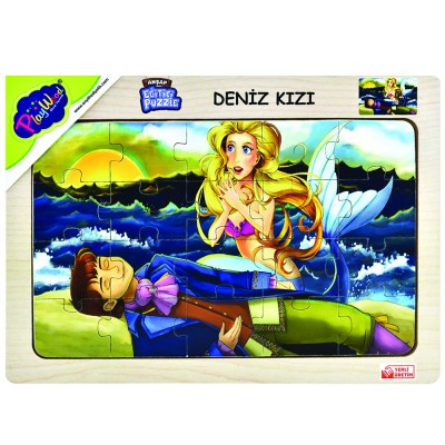 Ahşap Eğitici Puzzle / Denizkızı