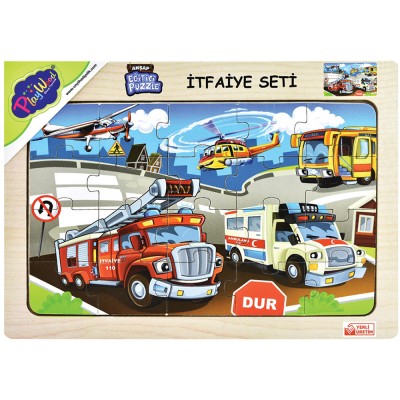 Ahşap Eğitici Puzzle / İtfaiye Seti