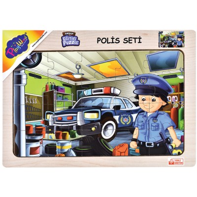 Ahşap Eğitici Puzzle / Polis Seti