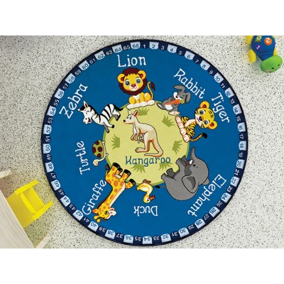 Hayvanlar Dünyası Halı Çap 133 cm