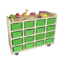 16 Gözlü Tekerlekli Portfolyo Dolabı