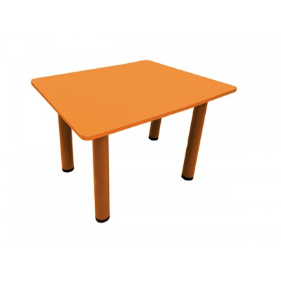 Kare Ahşap Masa Turuncu