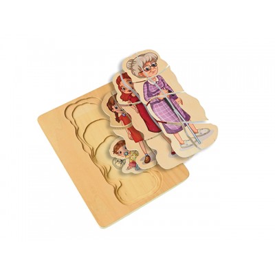 Ahşap Katmanlı Yapboz Bebeklikten Yaşlılığa Kadın